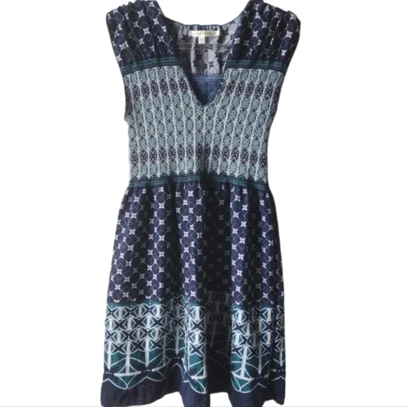 Max Studio | Dresses | Max Studio Fit And Flare Smocked Mini Dress Navy |  Poshmark